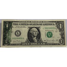 UNITED STATES OF AMERICA 1981 . ONE 1 DOLLAR BANKNOTE . ERROR . WET INK TRANSFER